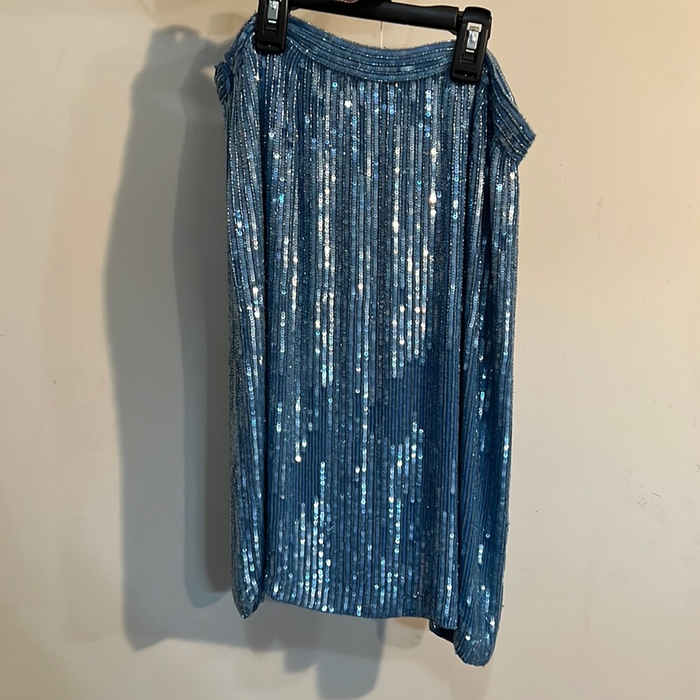 Blue Full Sequin Skirt